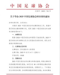 MK体育娱乐-官方：足协杯决赛推迟一天，改到12月6日进行